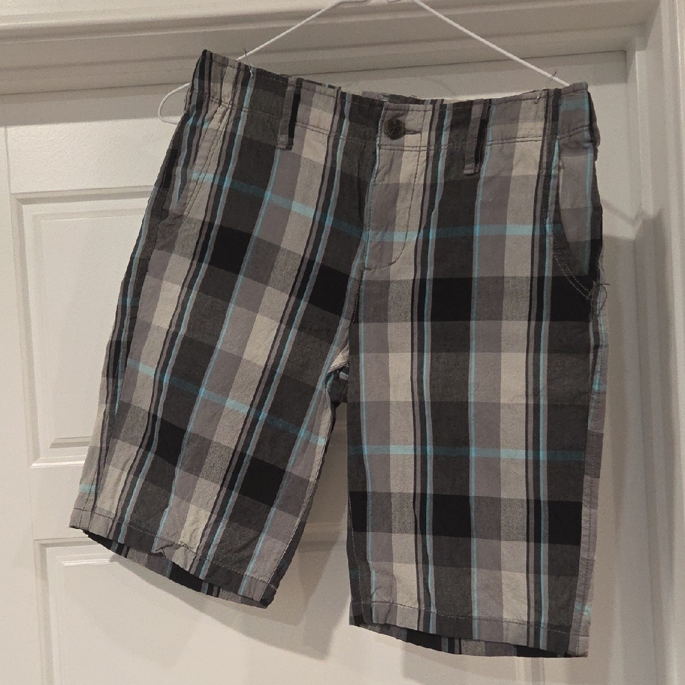Arizona Jean Company Plaid Shorts in Black, Gray, and Blue